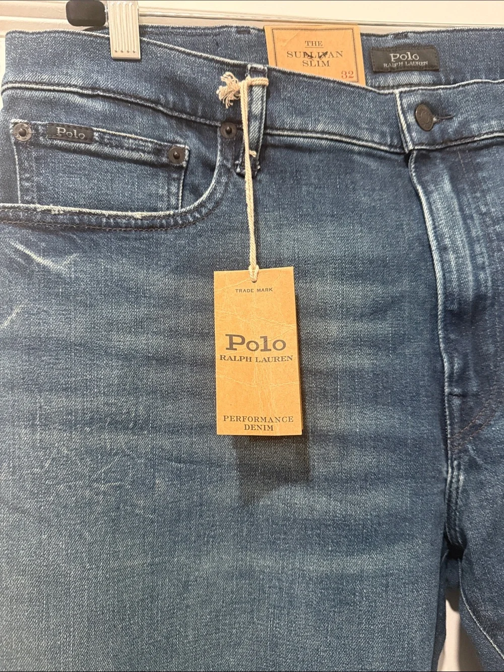 Polo by Ralph Lauren Men’s Mid-Dark Blue Slim Straight Jeans 38x32 NWT
